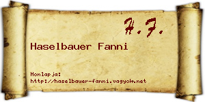 Haselbauer Fanni névjegykártya